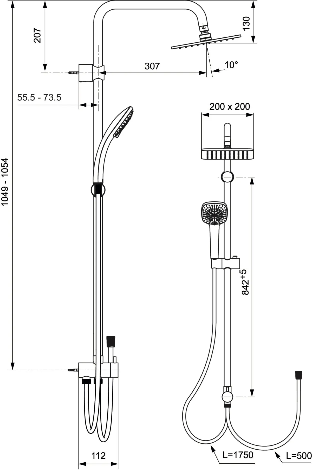 Ideal Standard Duschsystem „IdealrainCube“