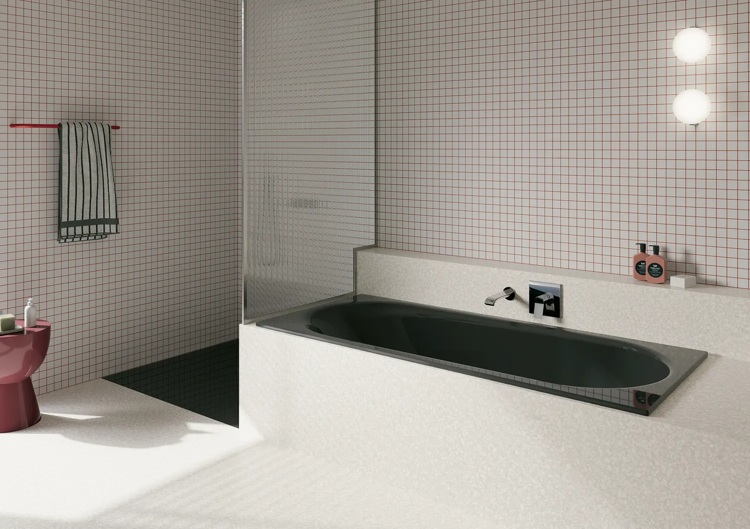 Bette BetteComodo Badewanne Rechteck, 1700 x 750 mm, Fußende rechts, Überlauf vorne, Midnight, glasierter Titan-Stahl, Einbau, Unterbau, 1-Sitzer