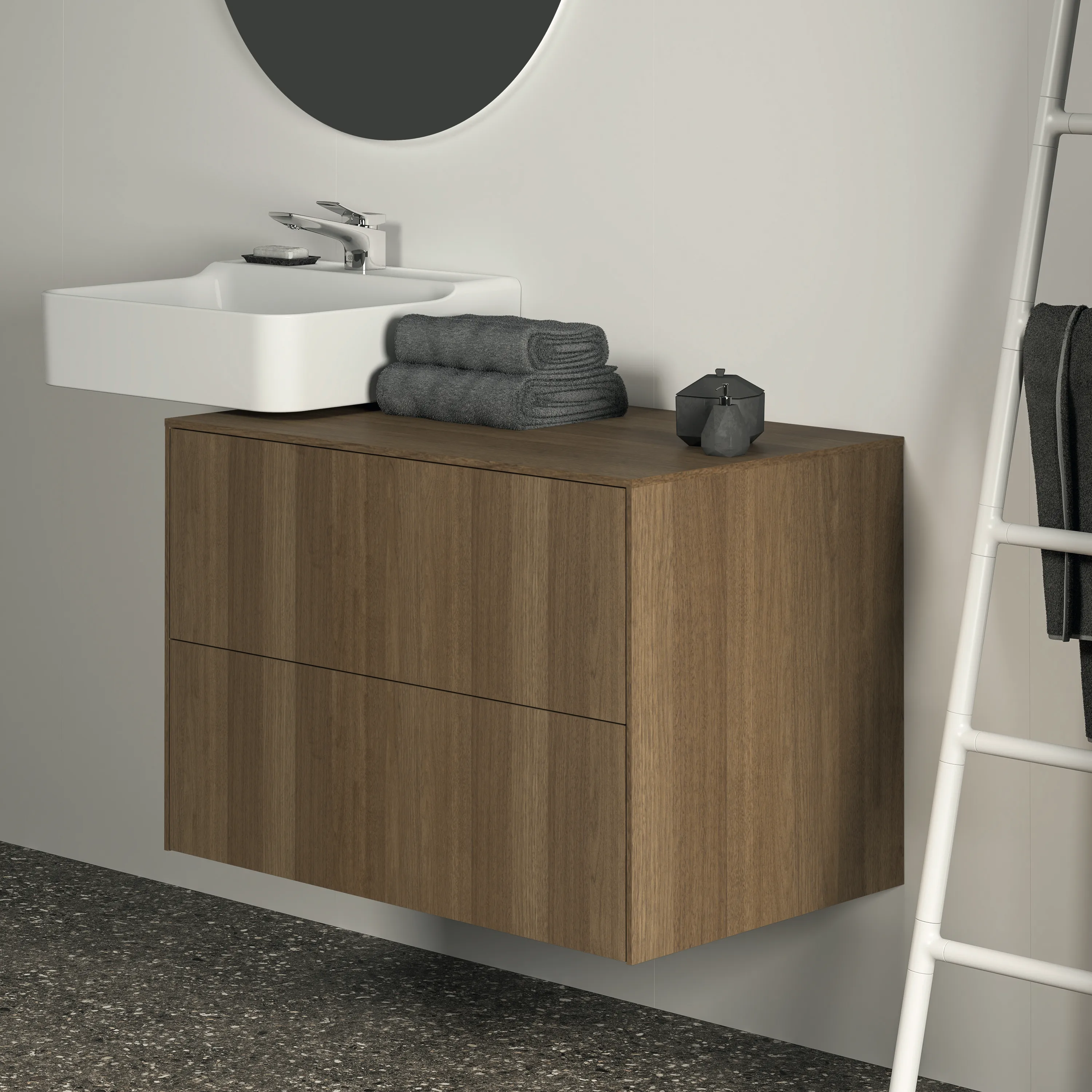 Ideal Standard Waschtischunterschrank „Conca“ 80,2 × 55 × 50,5 cm Walnuss dunkel Furnier