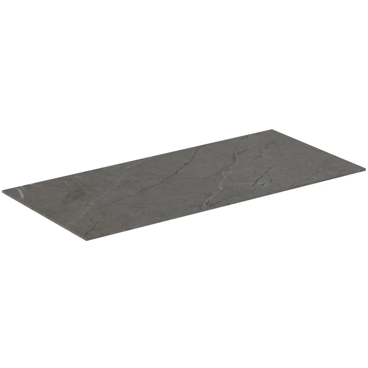 Waschtischplatte Conca, aus Keramik, 802x373x6mm, Marmor Noir Desir