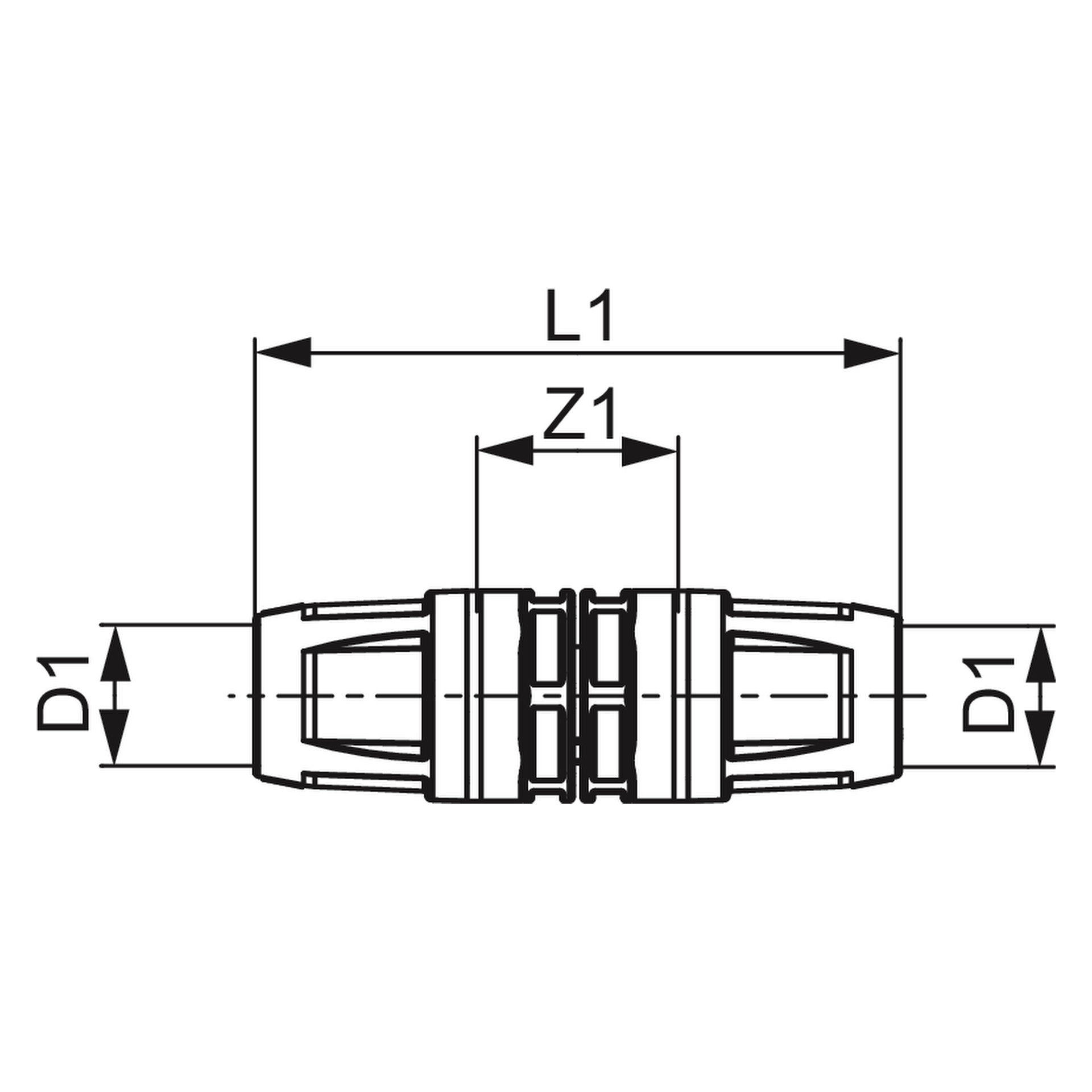 TECElogo-Push Kupplung Dimension 40 × 40, PPSU