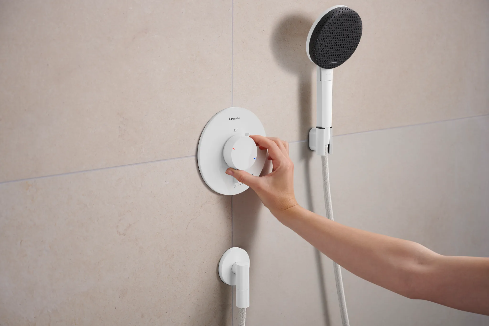 Hansgrohe Ecostat Comfort S Thermostat Unterputz für 1 Verbraucher, Mattweiß