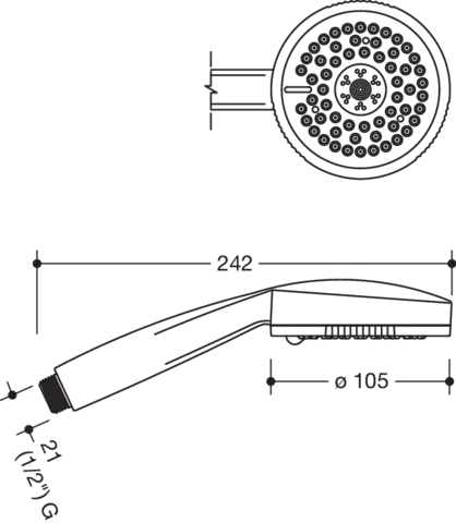 HEWI Handbrause, 3-Strahl mit soft-clean Antikalnoppen, Weiß HEWI Handbrause, 3-Strahl mit soft-clean Antikalnoppen, Weiß