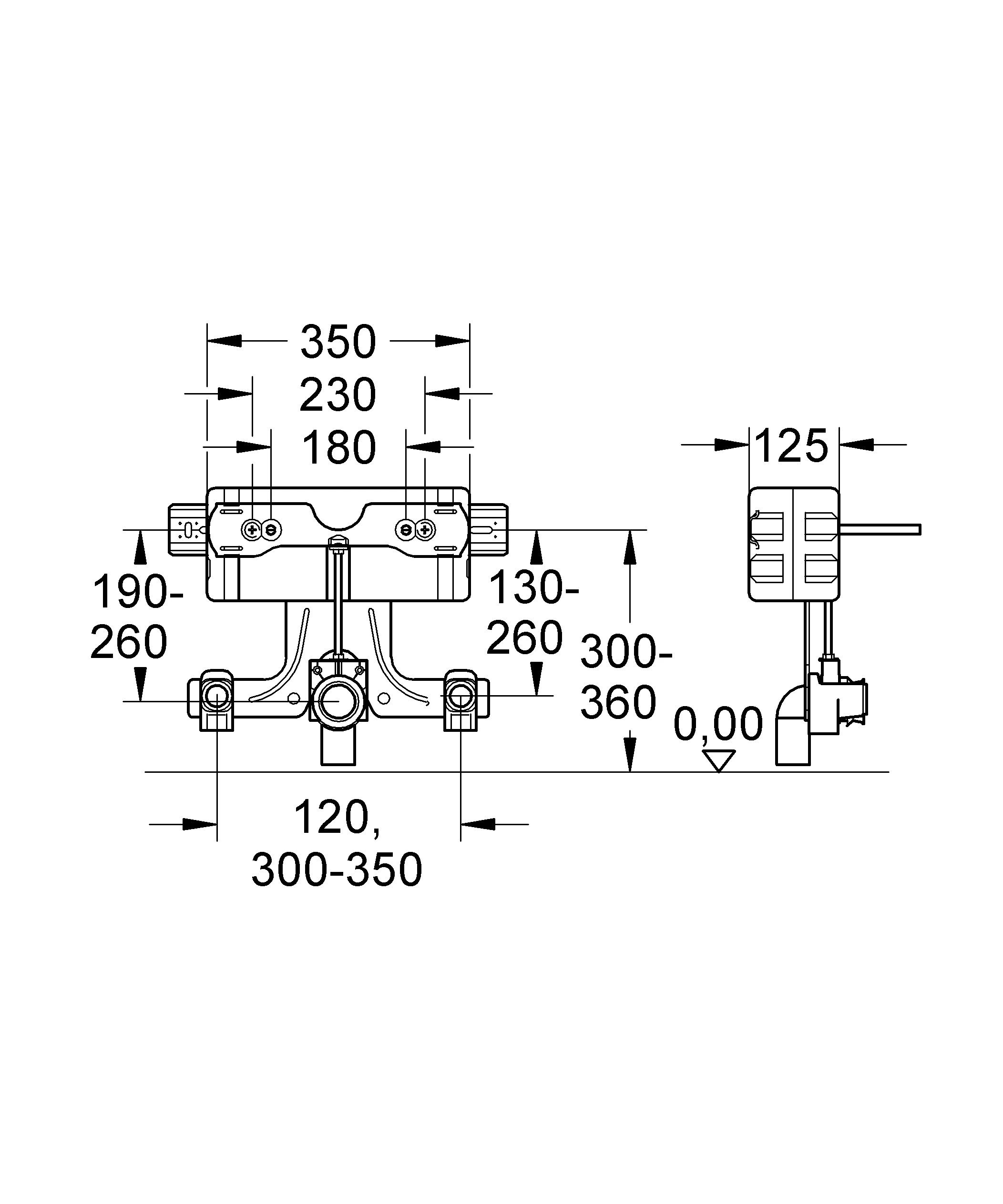 Bidet-Element Uniset 37578_1, schalldämmendes EPS-Modul zum Ummauern