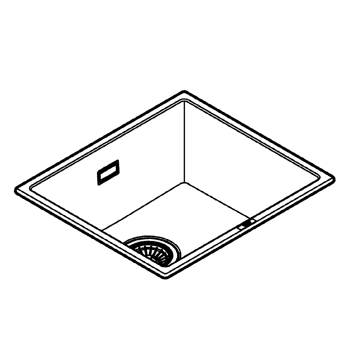 Kompositspüle K700 Unterbau 31653, Modell: K700U 50-C 45,7/40,6 1.0, Montageart: Standard-Einbau und Unterbau, Maße: 457 x 406 mm, 1 Becken: 417 x 366 x 203 mm, granit schwarz