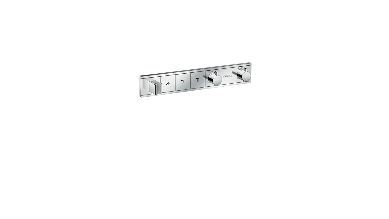 Hansgrohe RainSelect Thermostat Unterputzset mit Brausehalter Chrom, 3 Verbraucher, max. Durchfluss 38 l/min bei 3 bar, einstellbare Temperaturbegrenzung