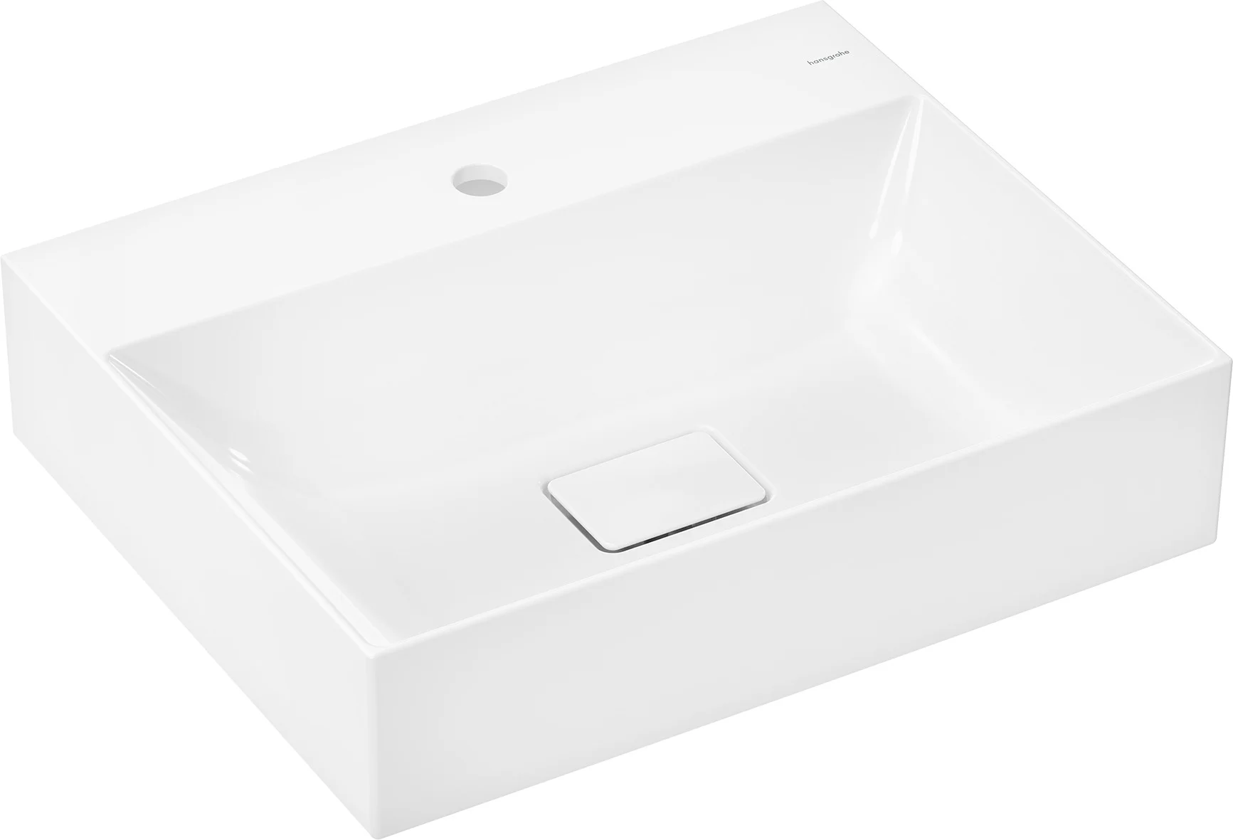 Hansgrohe Xevolos E Aufsatzwaschtisch, Keramik, 600x480 mm, glänzend, SmartClean, geschliffen, ohne Überlauf