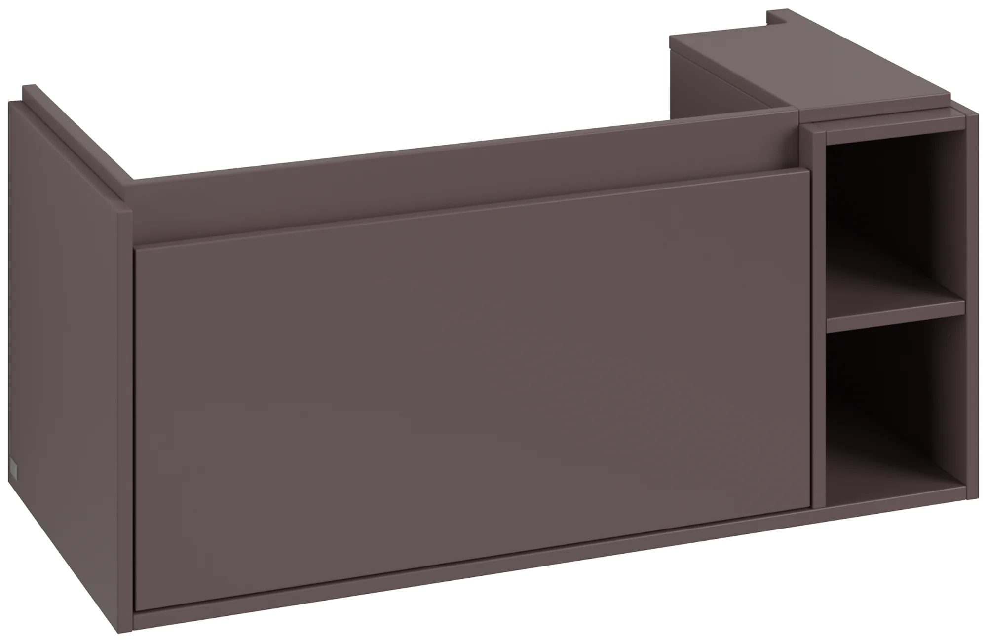 Villeroy & Boch Waschbeckenunterschrank Skyla C79100, Eckig Dark Berry, 972x436x439mm, 436mm Höhe, mittige Wanneneinbauposition, 1 Auszug mit Antirutsch-Boden, 1 offenes Fach rechts Villeroy & Boch Waschbeckenunterschrank Skyla C79100, Eckig Dark Berry, 972x436x439mm, 436mm Höhe, mittige Wanneneinbauposition, 1 Auszug mit Antirutsch-Boden, 1 offenes Fach rechts