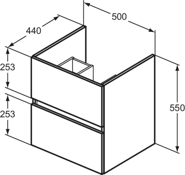 Ideal Standard Waschtischunterschrank „Eurovit+“ 50 × 55 × 44 cm Hochglanz grau lackiert Ideal Standard Waschtischunterschrank „Eurovit+“ 50 × 55 × 44 cm Hochglanz grau lackiert