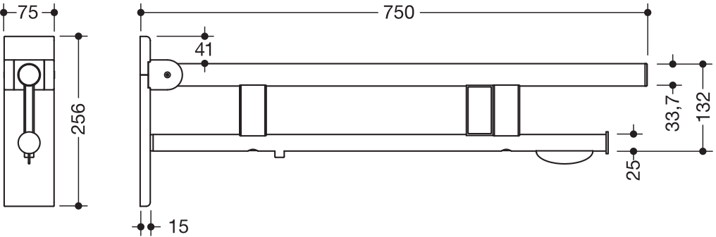 HEWI Stützklappgriff „System 900“