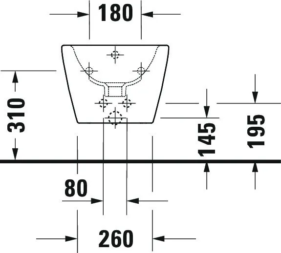 Duravit Wand-Bidet „D-Neo“, Befestigung verdeckt 37 × 54 × 27 cm