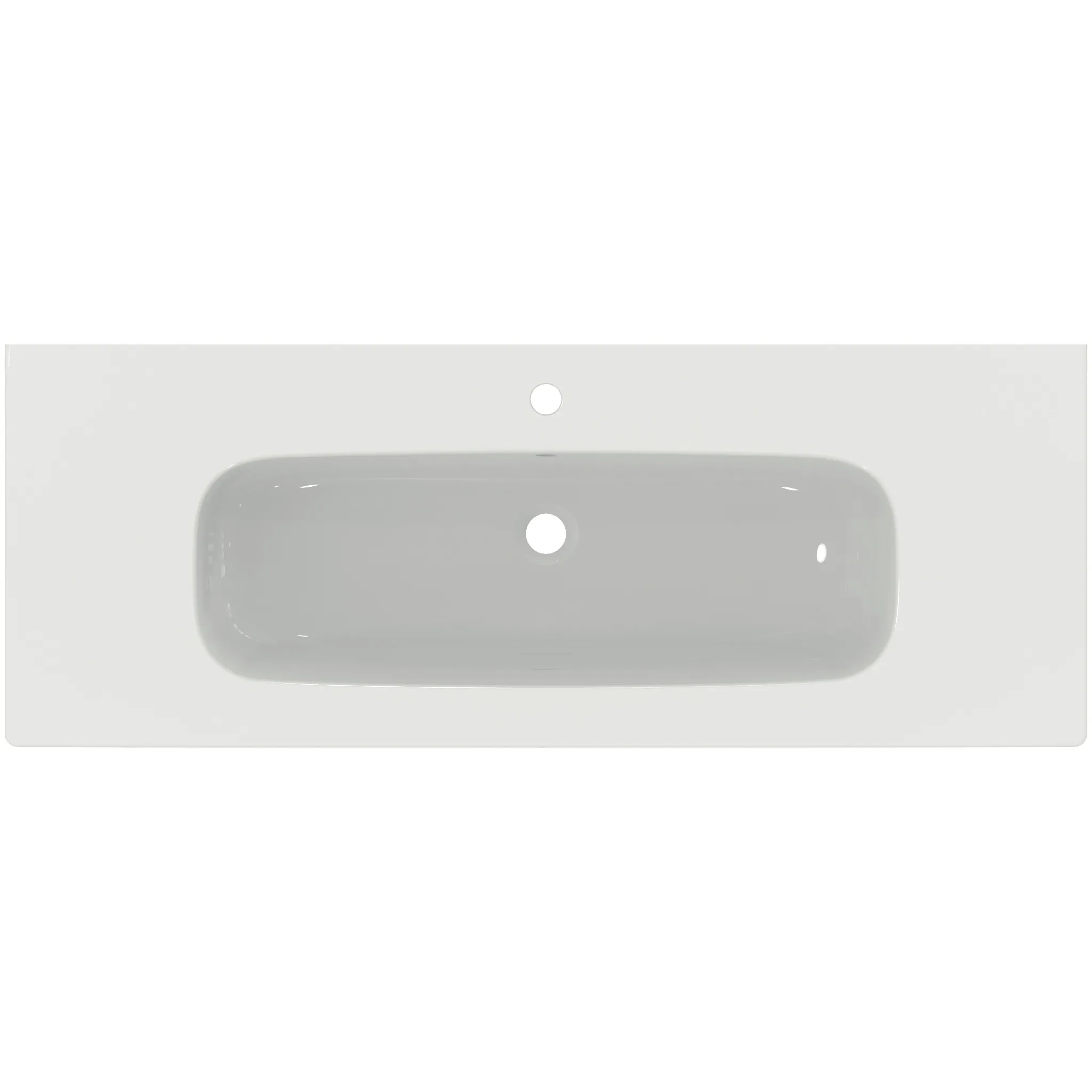 Waschbecken „i.life A“ 124 × 46 × 15,5 cm, Hahnlochposition mittig Waschbecken „i.life A“ 124 × 46 × 15,5 cm, Hahnlochposition mittig