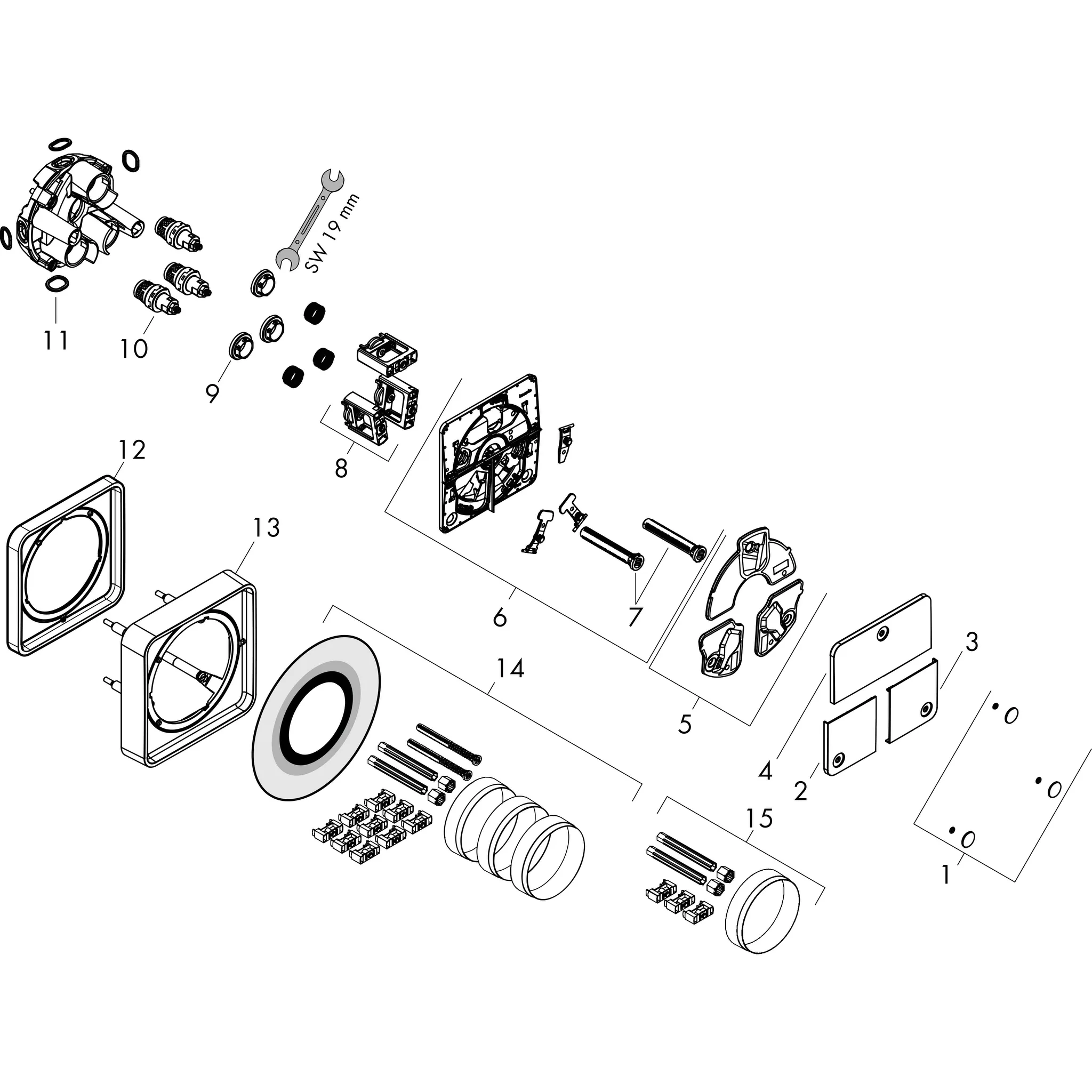 ShowerSelect Comfort E Ventil Unterputz für 3 Verbraucher Chrom ShowerSelect Comfort E Ventil Unterputz für 3 Verbraucher Chrom