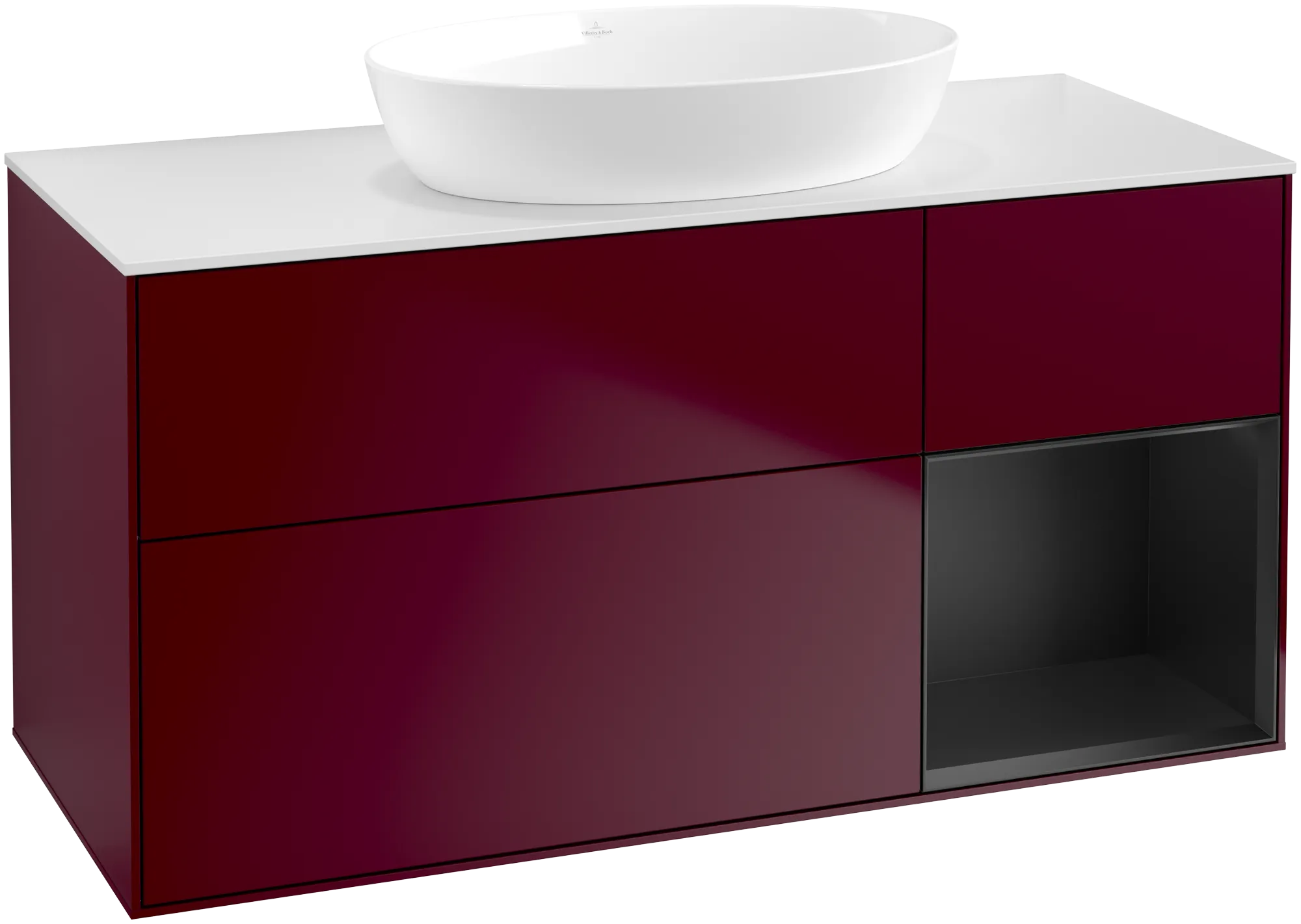 Villeroy & Boch Waschbeckenunterschrank Finion FA7, 1200x603x501mm, mit Beleuchtung, 3 Auszüge, Waschbecken mittig