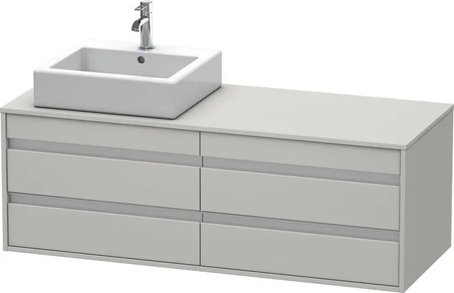 Duravit Waschtischunterschrank wandhängend „Ketho“ 140 × 49,6 × 55 cm Betongrau Matt