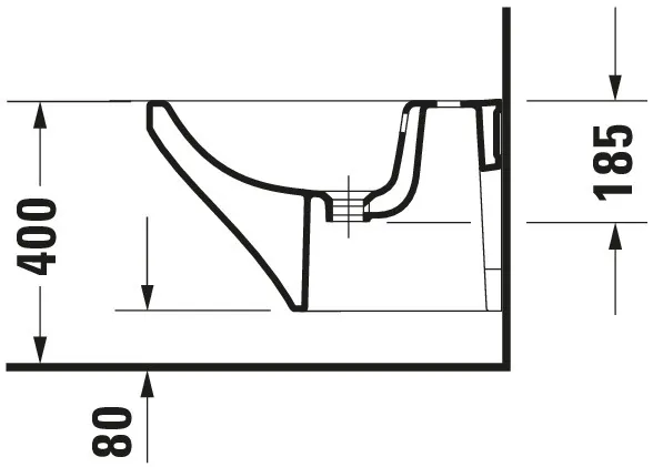 Duravit Wand-Bidet „DuraStyle“, Befestigung sichtbar 37 × 54 × 32 cm