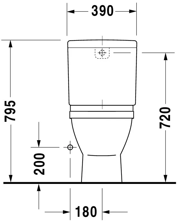 Stand-WC Kombi Starck 3 655 mm Tiefspüler, fürSPK, Abg.senkr., weiß