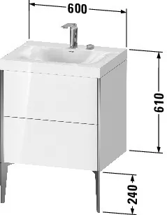 Duravit Waschtischunterschrank bodenstehend „XViu“ 60 × 61 × 48 cm in Schwarz Hochglanz