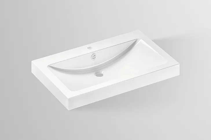 Waschbecken „R-Serie“ 800 × 111 mm, Hahnlochposition mittig mit ProShield Waschbecken „R-Serie“ 800 × 111 mm, Hahnlochposition mittig mit ProShield