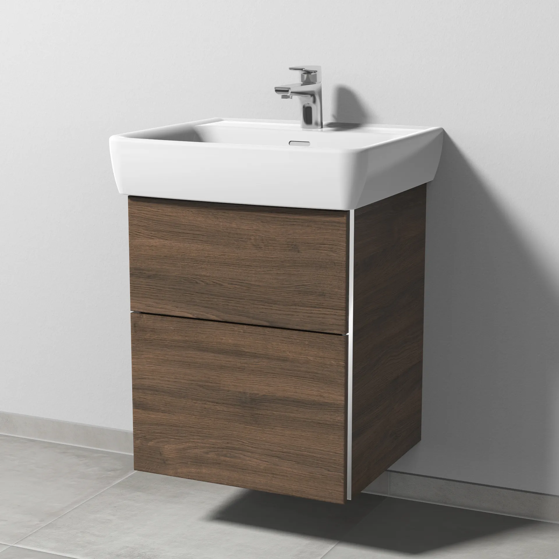 Sanipa Waschtischunterschrank „3way“ passend zu Keramik-Waschtische Pro A von Laufen 475 × 588 × 447 mm in Eiche Arizona