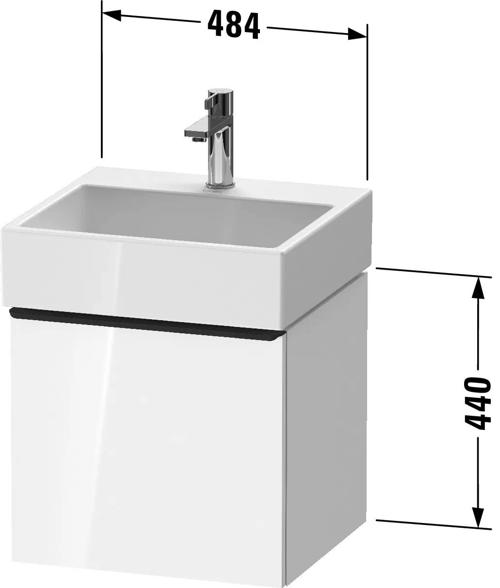 Duravit Waschtischunterschrank wandhängend „D-Neo“ 48,4 × 44 × 44,2 cm in Eiche Terra