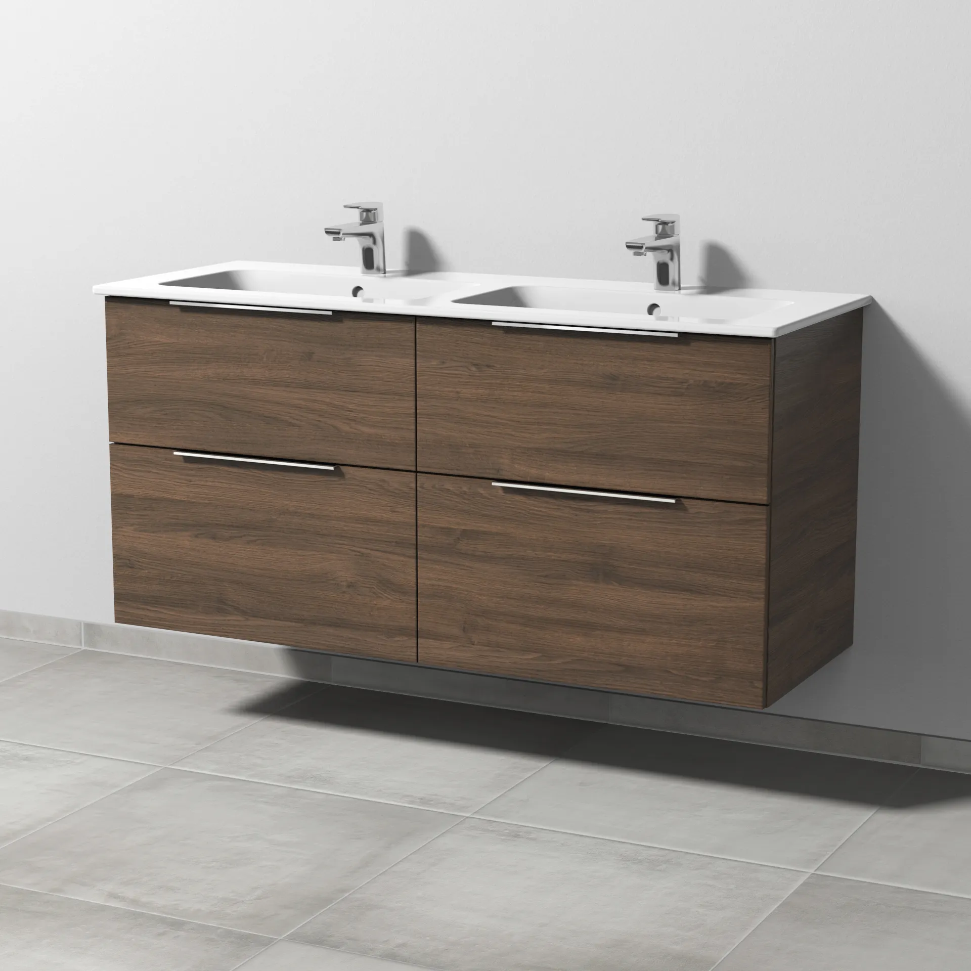 Sanipa Waschtischunterschrank „3way“ passend zu Keramik-Waschtische ME by Starck von Duravit 1270 × 613 × 467 mm in Eiche Arizona, mit Hahnlochbohrung Sanipa Waschtischunterschrank „3way“ passend zu Keramik-Waschtische ME by Starck von Duravit 1270 × 613 × 467 mm in Eiche Arizona, mit Hahnlochbohrung