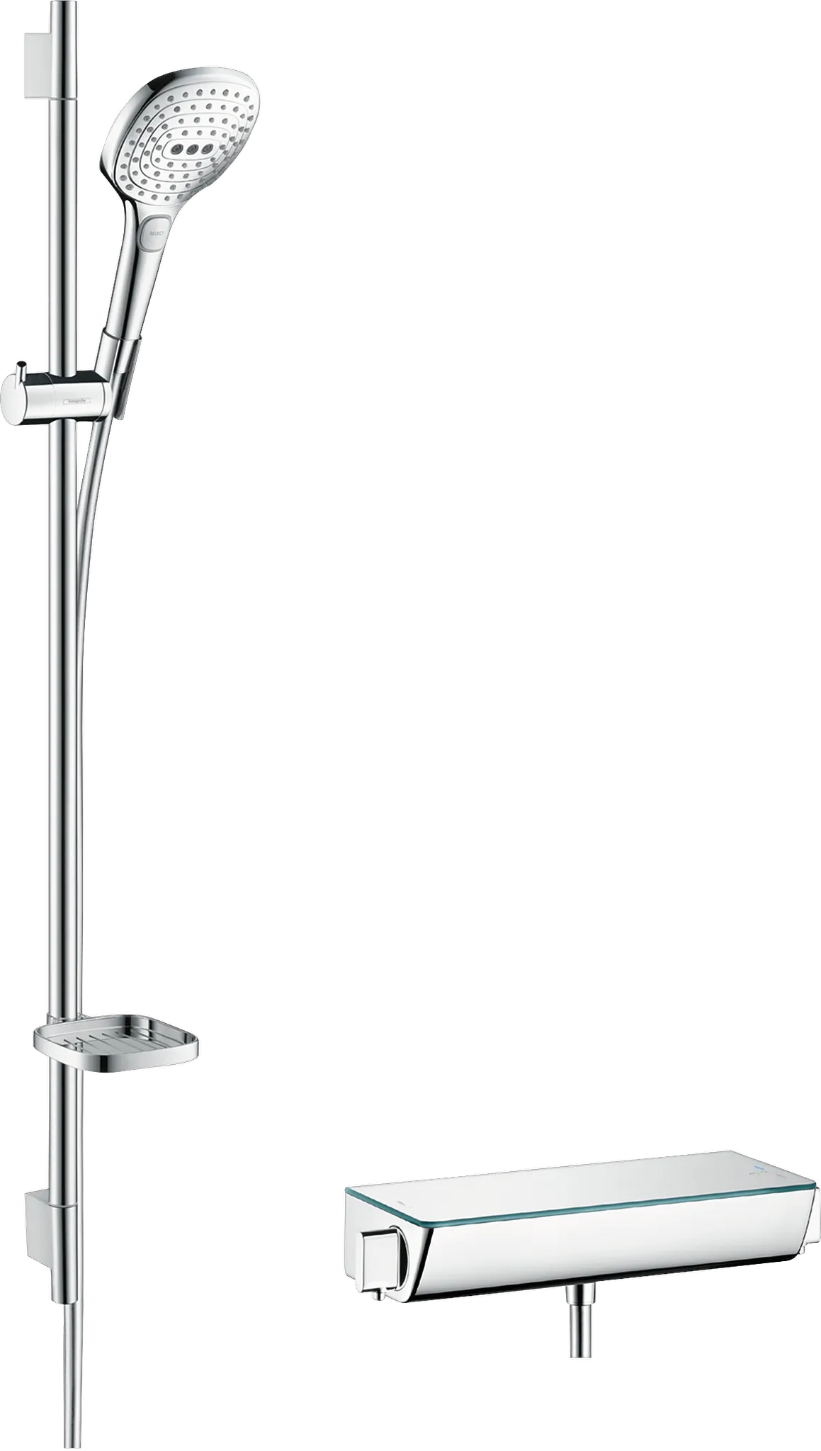 Hansgrohe Raindance Select E Brausesystem Aufputz 120 3jet mit Ecostat Select Thermostat Chrom Hansgrohe Raindance Select E Brausesystem Aufputz 120 3jet mit Ecostat Select Thermostat Chrom