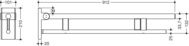 HEWI Stützklappgriff „System 900“