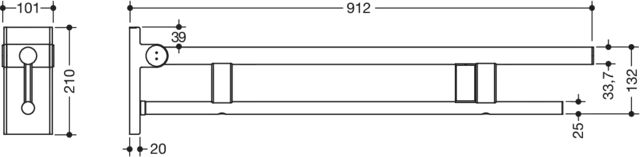 HEWI Toilettenstütze „System 900“, Befestigung verdeckt HEWI Toilettenstütze „System 900“, Befestigung verdeckt