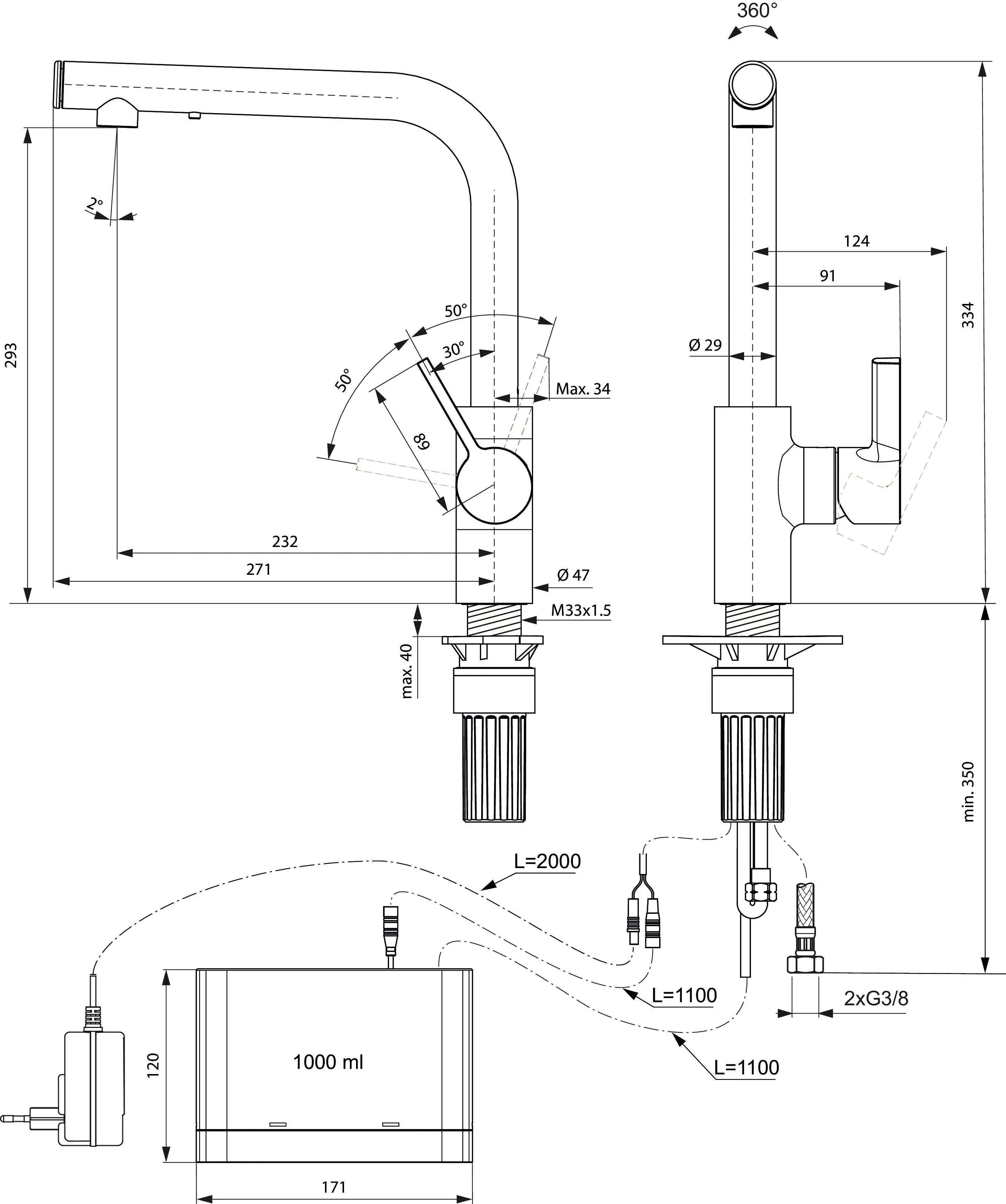 Küchenarmatur iMX Gusto Ausladung 232mm L-Auslauf mit Seife Brushed Gold Küchenarmatur iMX Gusto Ausladung 232mm L-Auslauf mit Seife Brushed Gold