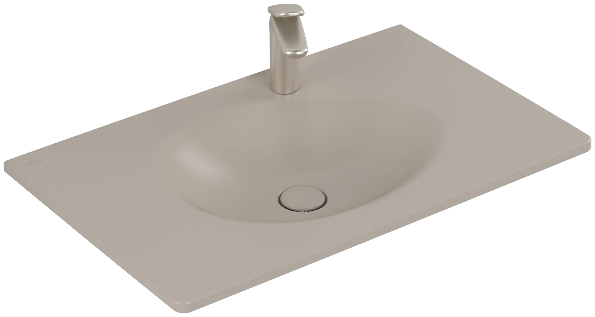 Villeroy & Boch Wandwaschtisch „Antao“ 800 × 500 × 180 mm, für Becken mittig in Almond Becken: mittig / Farbe: Almond / Größe: 80 × 50 cm / Hahnlochbohrung: mit 1×1 Hahnlochbohrung / Überlauf: ohne Überlauf