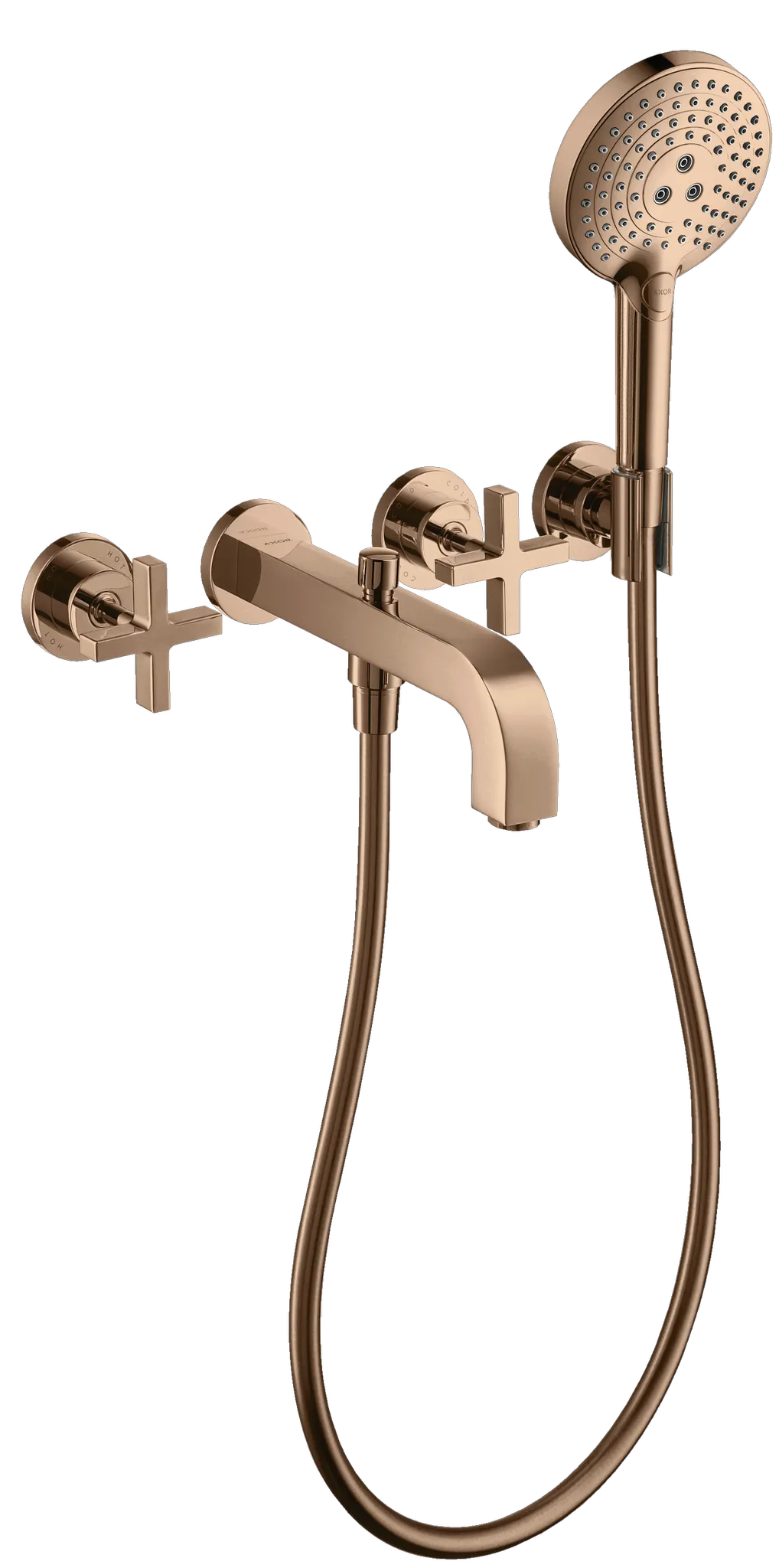 Hansgrohe AXOR Citterio 3-Loch Wannenarmatur Polished Red Gold, Ausladung 222 mm, Wandmontage Hansgrohe AXOR Citterio 3-Loch Wannenarmatur Polished Red Gold, Ausladung 222 mm, Wandmontage