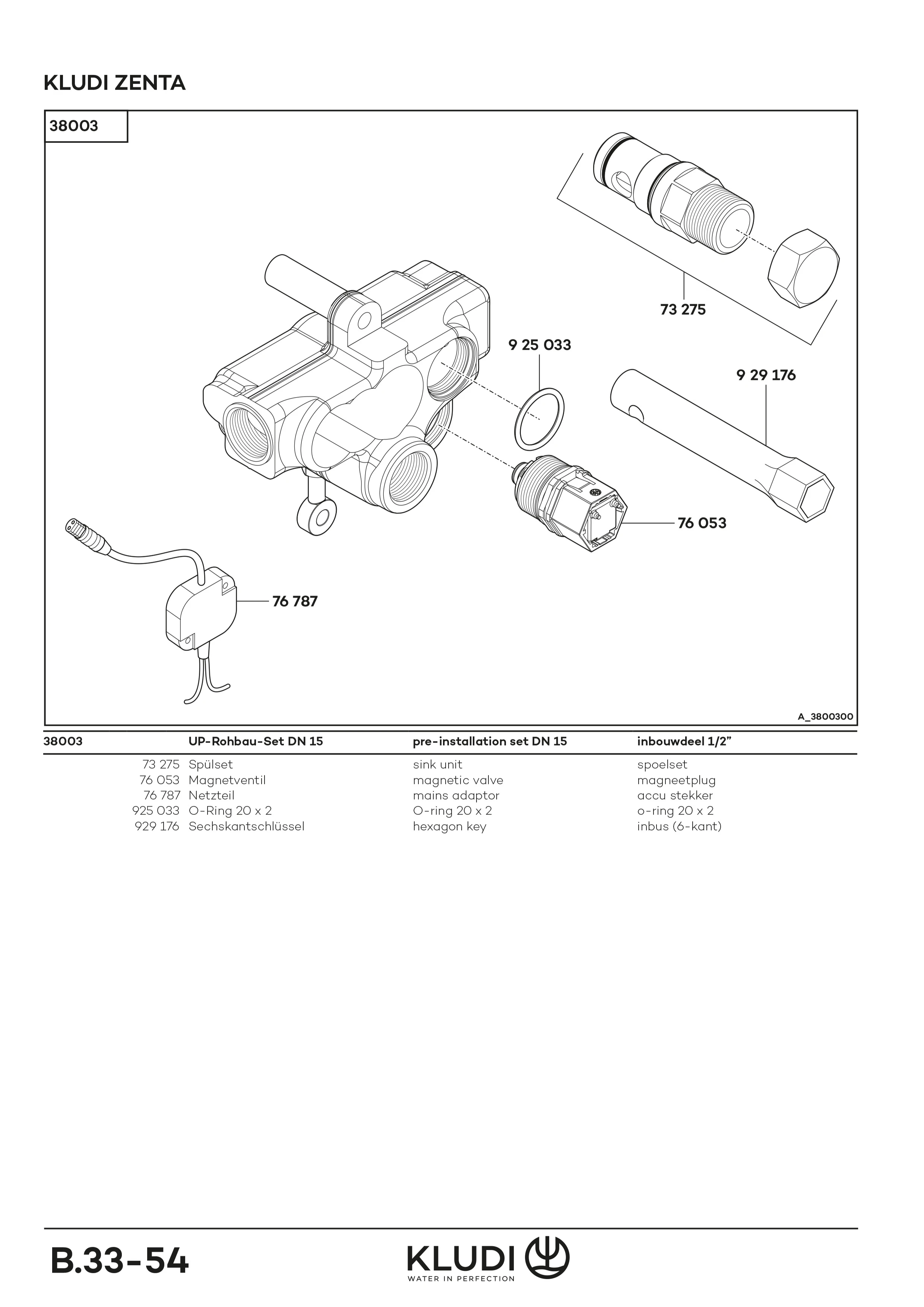 Kludi ZENTA SL E Unterputz-Wand Rohbauset mit Netzteil neutral Kludi ZENTA SL E Unterputz-Wand Rohbauset mit Netzteil neutral