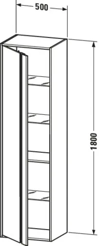 Duravit Hochschrank „Ketho“ 50 × 180 × 36 cm in Eiche Terra