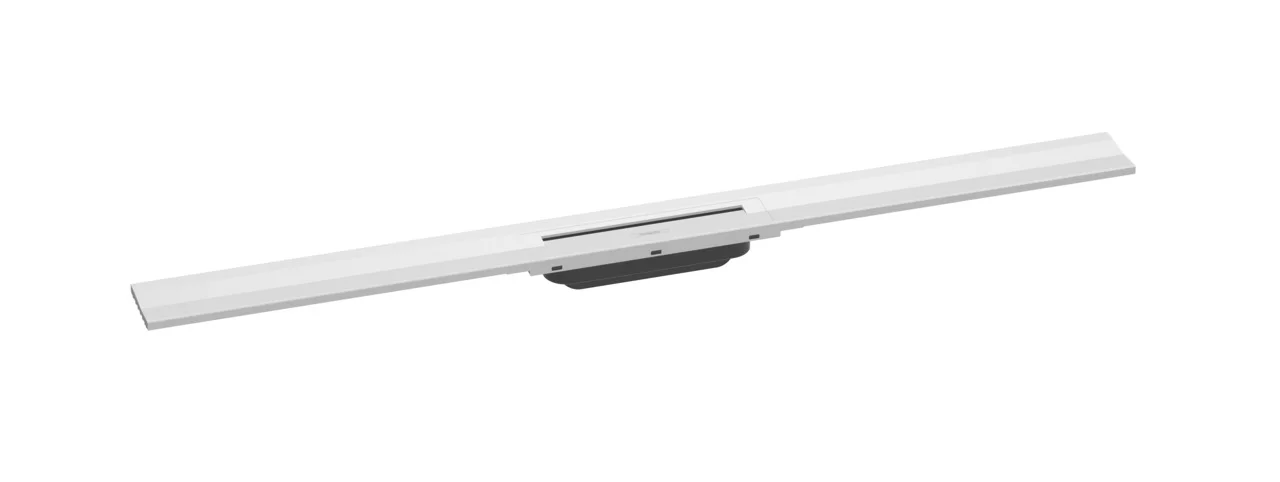 Hansgrohe RainDrain Flex Duschrinne 1000 mm, wandangebunden, höhenverstellbar, Edelstahl V2A, Mattweiß