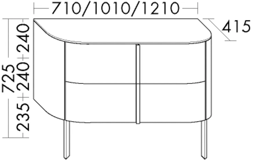 burgbad Hochschrank „Lavo2.0“ 750 × 725 × 450 mm in Salbeigrau Solid Matt