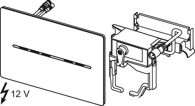 TECEsolid WC-Elektronikmit berührungsloser Auslösung, 12 V-Netz, Chrom glänzend