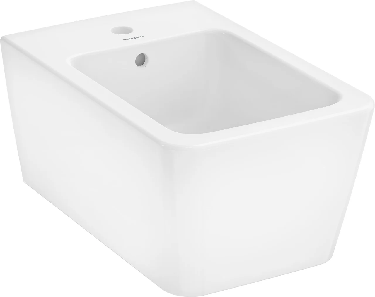 Hansgrohe EluPura Q Wandbidet 540 mm, weiß, mit Hahnloch und Überlauf, SmartClean-Glasur