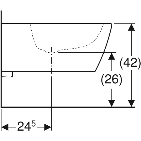 Wand-Bidet „iCon Square“, mit Überlauf, Befestigung verdeckt 35 × 26 × 54 cm 