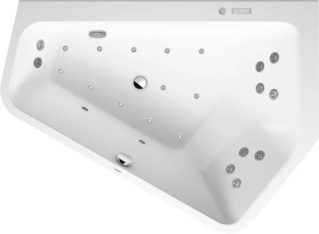 Duravit Whirlwanne „Paiova 5“ fünfeck 1770 × 1300 mm, rechts mit Combi-System E, in Weiß Duravit Whirlwanne „Paiova 5“ fünfeck 1770 × 1300 mm, rechts mit Combi-System E, in Weiß
