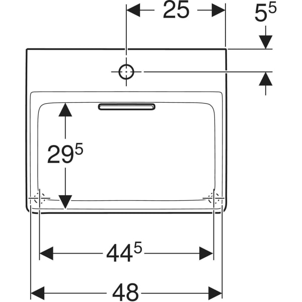 Aufsatzwaschtisch „One“ mit horizontalem Ablauf, rechteckig 50 × 41 cm mit KeraTect® Aufsatzwaschtisch „One“ mit horizontalem Ablauf, rechteckig 50 × 41 cm mit KeraTect®