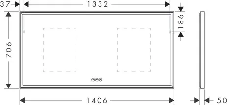 Hansgrohe Xarita E Spiegel mit LED-Beleuchtung, 1400/700/50, Mattweiß