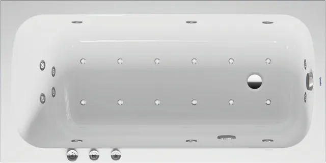 Duravit Whirlwanne „Qatego“ rechteck 1500 × 750 mm, Fußablauf mit Combi-System P, in Weiß Duravit Whirlwanne „Qatego“ rechteck 1500 × 750 mm, Fußablauf mit Combi-System P, in Weiß