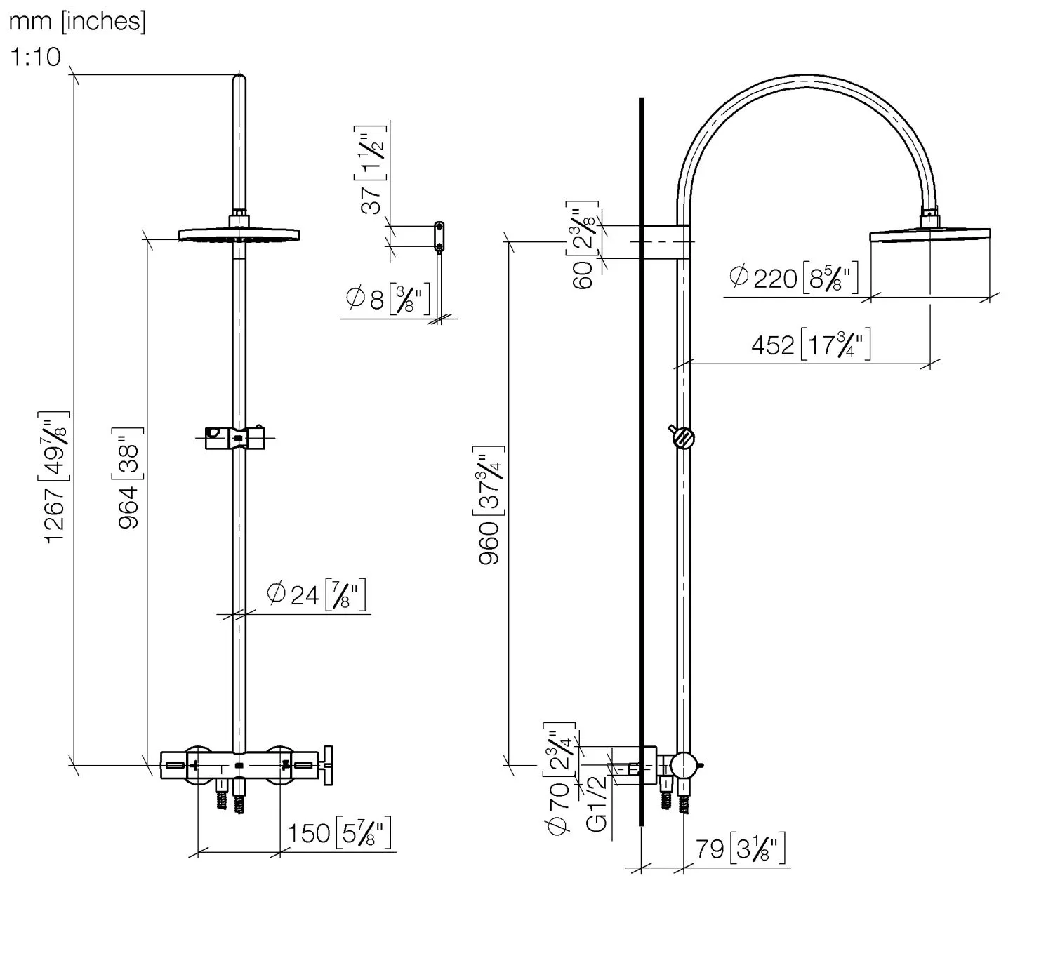 Showerpipe mit Brause-Thermostat ohne Handbrause FlowReduce VAIA Chrom 34459809