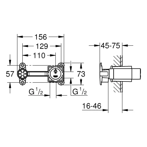 Grohe Einhand Unterputz-Universal-Einbaukörper 23200, DN 15, 2-Loch-Waschtischbatterien, Wandeinbau, Grohe SilkMove 35 mm Keramikkartusche Grohe Einhand Unterputz-Universal-Einbaukörper 23200, DN 15, 2-Loch-Waschtischbatterien, Wandeinbau, Grohe SilkMove 35 mm Keramikkartusche