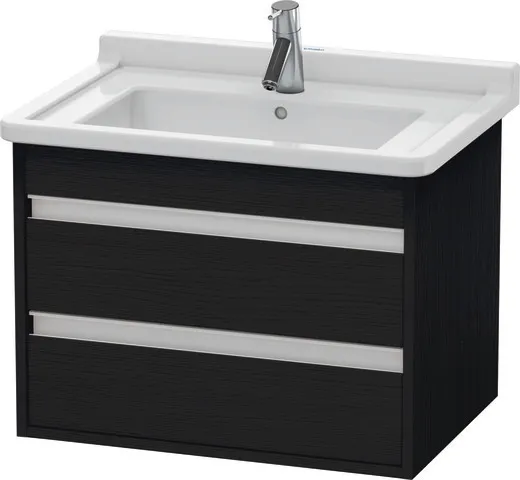 Duravit Waschtischunterschrank wandhängend „Ketho“ 65 × 48 × 45,5 cm Eiche Schwarz