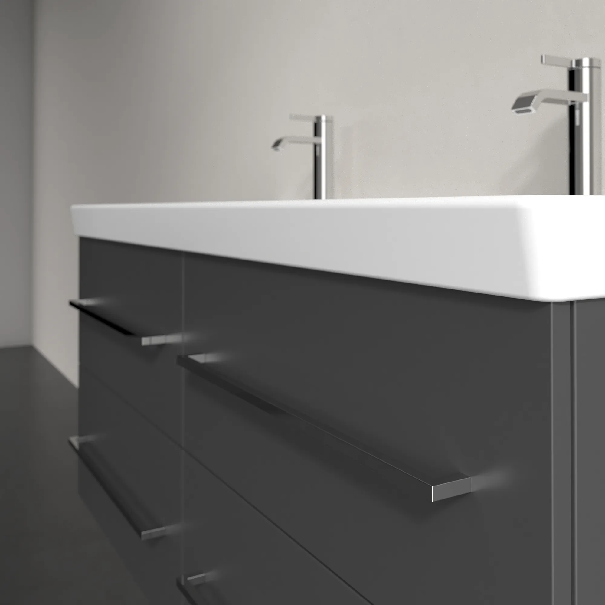 Villeroy & Boch Waschtischunterschrank „Avento“ für Schrank-Doppelwaschtisch 1180 × 514 × 452 mm Graphite, Soft Closing Villeroy & Boch Waschtischunterschrank „Avento“ für Schrank-Doppelwaschtisch 1180 × 514 × 452 mm Graphite, Soft Closing