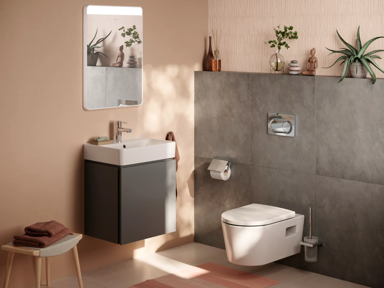 Hansgrohe Zesis S Einhebel-Waschtischmischer mit Metall-Zugstangen-Ablaufgarnitur, Chrom, ComfortZone 70, Ausladung 105 mm, Auslaufhöhe 74 mm