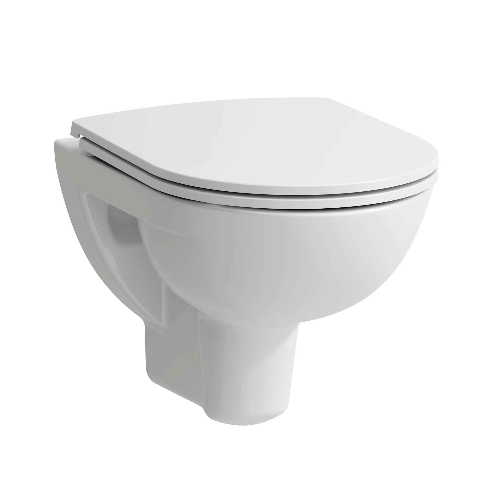 Tiefspül-WC wandhängend+Sitz PRO Pack 490x360 spülrandlos Ausführung kurz (kompakt), offene Befestigung, weiß, bestehend aus H8219520000001 Wand-WC und H8989660000001 WC-Sitz SLIM mit Absenkautomatik