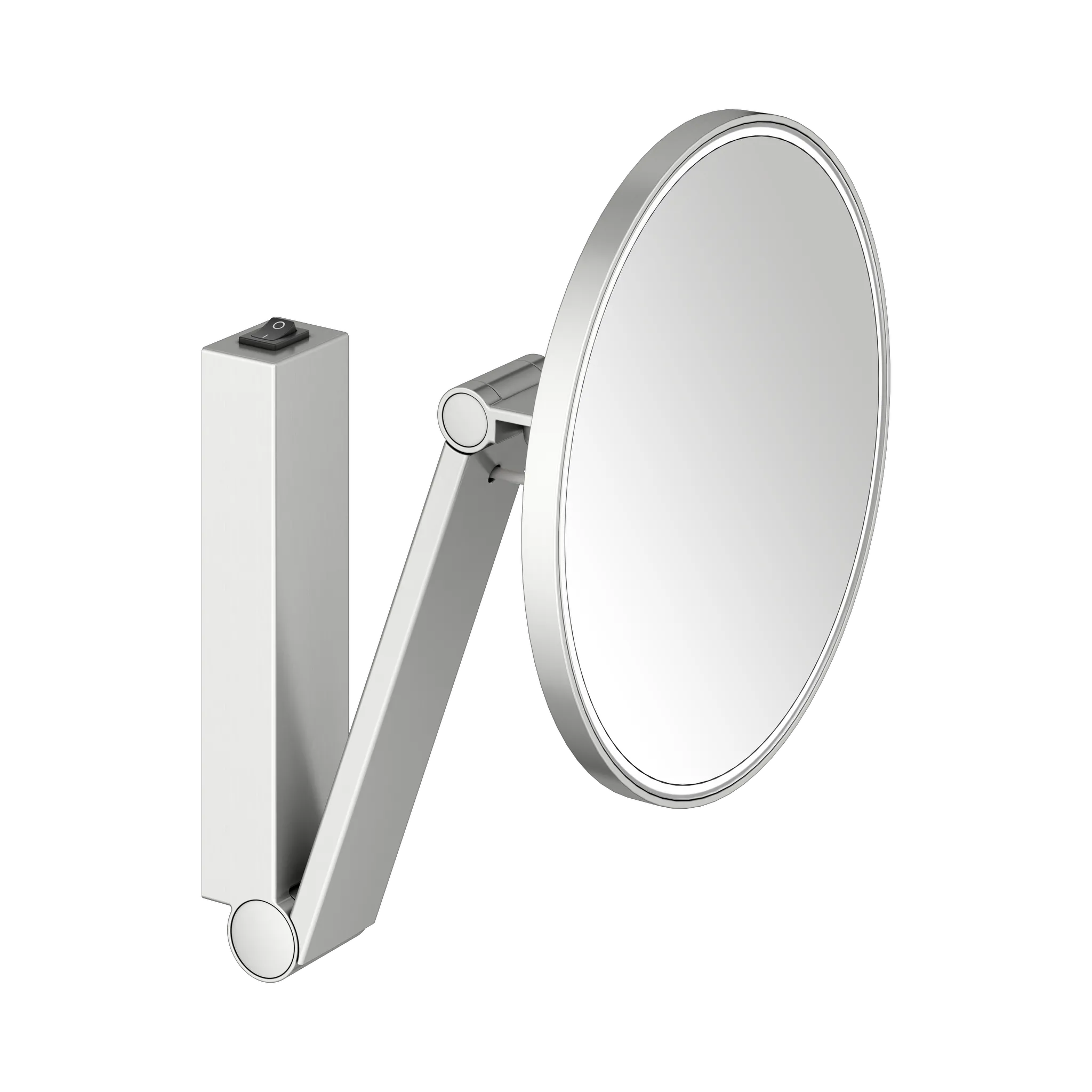 KEUCO Kosmetikspiegel iLook_move beleuchtet Wandmodell, rund, Edelstahl-finish